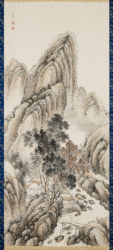 Scholar in a Mountain Landscape, Nakabayashi Chikkei, 19th century