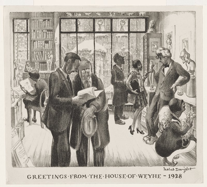 Greetings from the House of Weyhe, Mabel Dwight, 1928