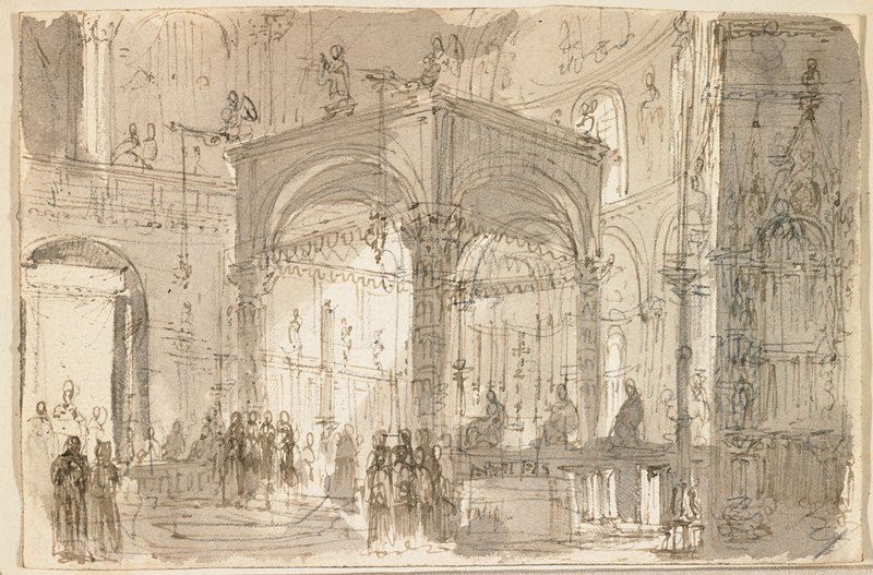 View of a High Altar, perhaps in San Marco, Venice, Baldassare Cavallotti, 19th century