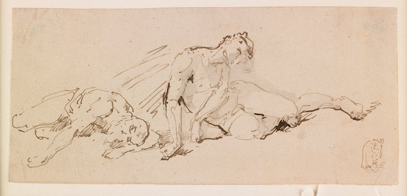 Two Male Figures (Study for the Resurrection), Giuseppe Bernardino Bison, 18th-19th century
