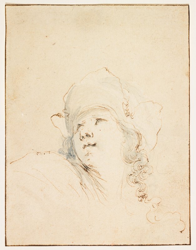 Head Looking Up, Stefano della Bella, 17th century
