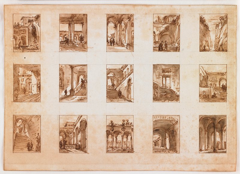 Fifteen Miniature Architectural and Italian Views, Victor Jean Nicolle, XVIII век