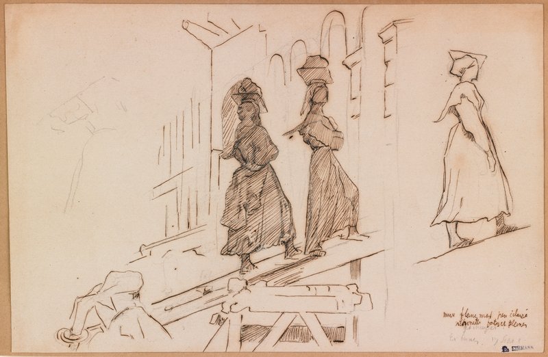 Women Carrying Mortar, Henri Lehmann, 19th century