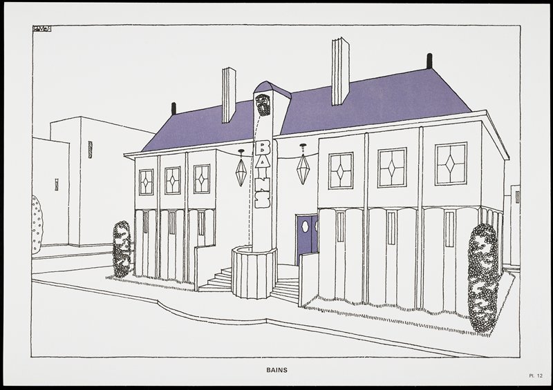 Bains, from Une Cite Moderne, Dessins de Rob Mallet-Stevens Architecte, Robert Mallet-Stevens, 1987 published