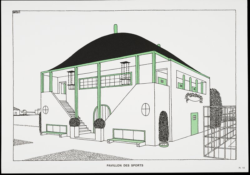 Pavillon des sports, from Une Cite Moderne, Dessins de Rob Mallet-Stevens Architecte, Robert Mallet-Stevens, 1987 published