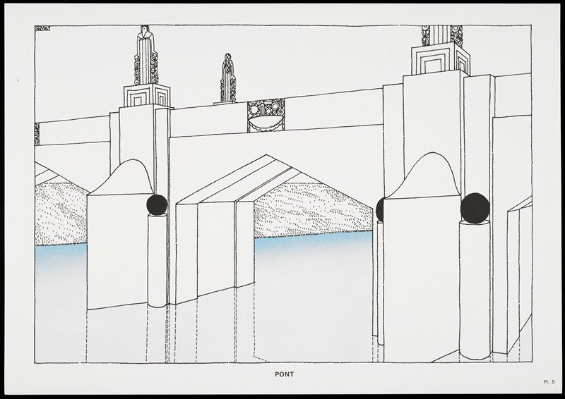 Pont, from Une Cite Moderne, Dessins de Rob Mallet-Stevens Architecte, Robert Mallet-Stevens, 1987 published