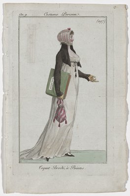 Dokumentasi “Fashion Plate No. 297 from Journal des Dames et des Modes”; Hand-colored engraving. Minneapolis Institute of Art.