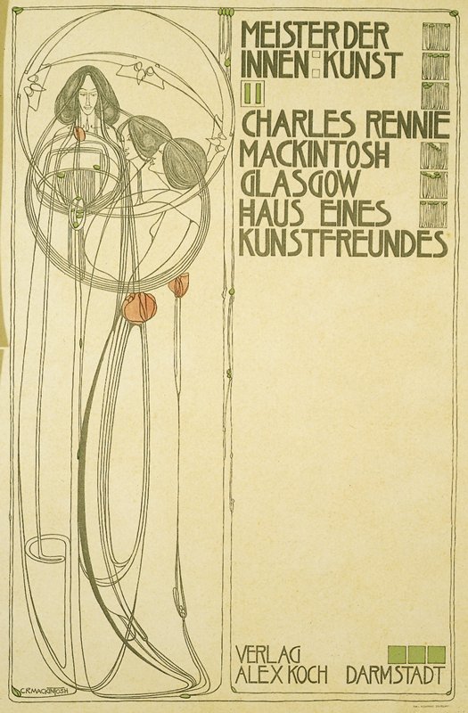Plate 6, from Meister der Innen: Kunst II: Charles Rennie Mackintosh Haus Eines Kunstfreundes (House for an Art Lover) by Charles Rennie Mackintosh