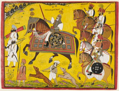 Dokumentasi “Processional Portrait of Prince Bhawani Singh of Sitamau”; Opaque watercolor, silver, and gold on paper. Minneapolis Institute of Art.