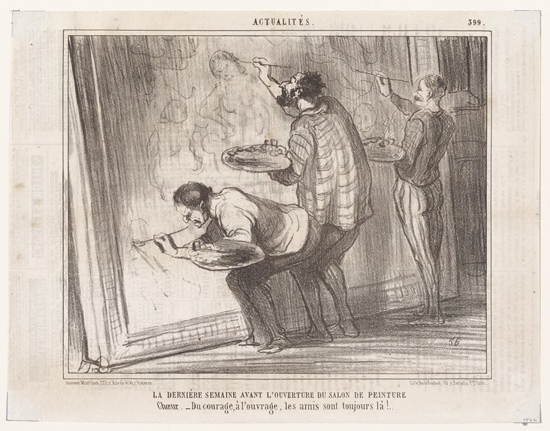 La dernière semaine avant l'ouverture du salon de peinture. . . (Actualités), from Le Charivari