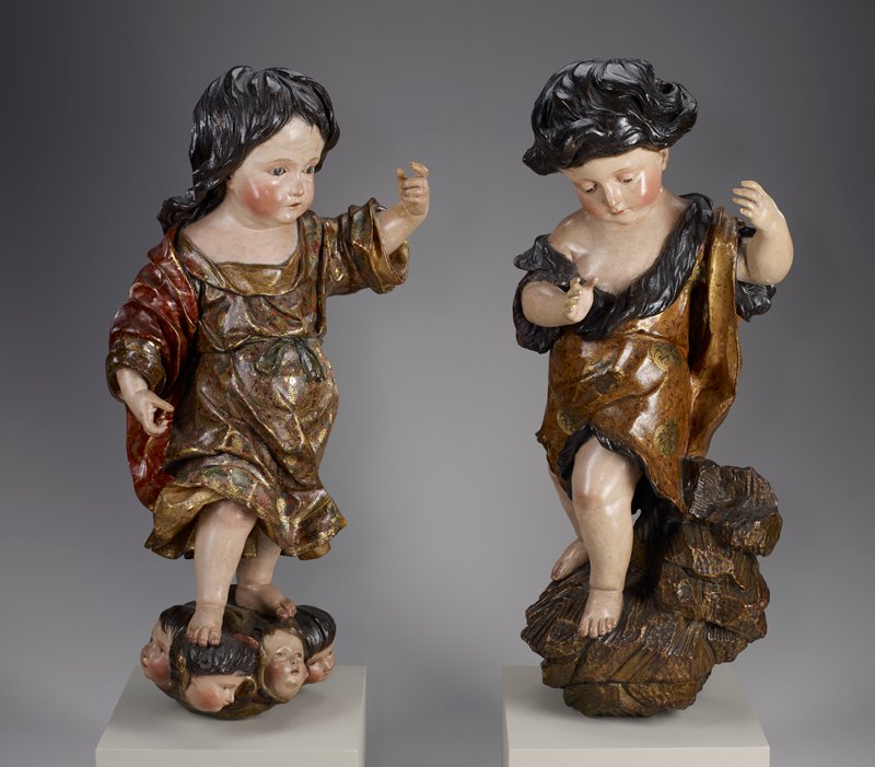 John the Baptist as a Child, one of a pair, Attributed to Felipe de Ribas, c. 1640