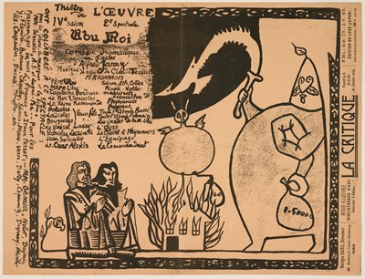 Dokumentasi “Program for King Ubu (Ubu Roi)”; Lithograph on tan paper, folded sheet. Minneapolis Institute of Art.