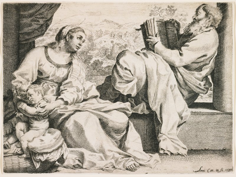 The Holy Family with Saint John the Baptist, Annibale Carracci, 1590
