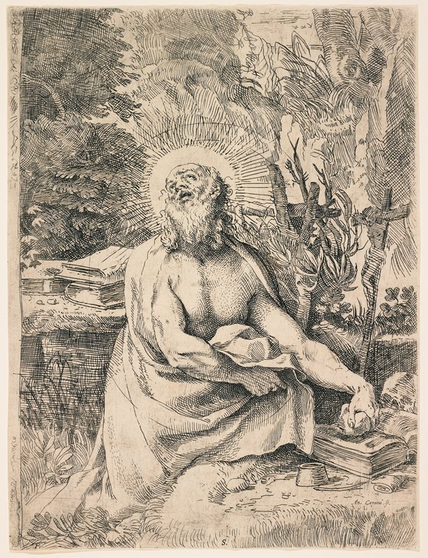 Saint Jerome in the Wilderness, Аннибале Карраччи, ок. 1591