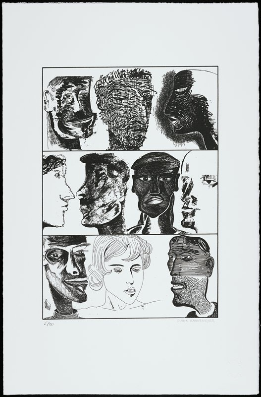 Untitled (faces), Mark Kannemeyer, 2010