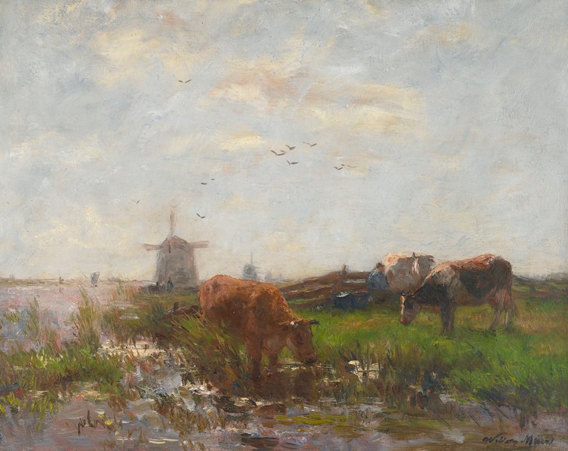Cattle Grazing at the Water's Edge, Willem Maris, c.1880–90
