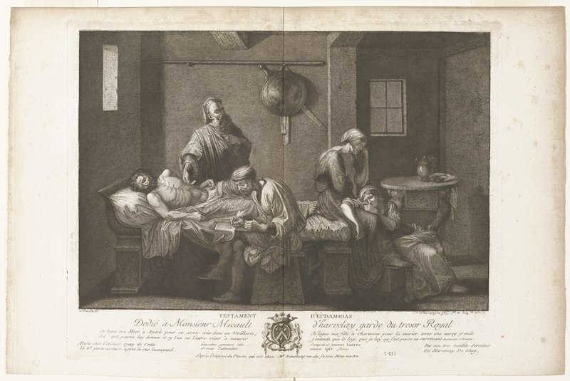 Testament d' Eudamedas, Anthony de Marcenay de Ghuy, 18th century