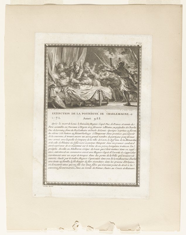 Extinction de la postérité de Charlemagne, Antoine-Jean Duclos, 1781