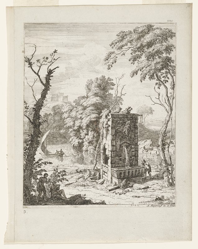 Shepherd with a Flautist, Aelbert Meyeringh, c. 1695