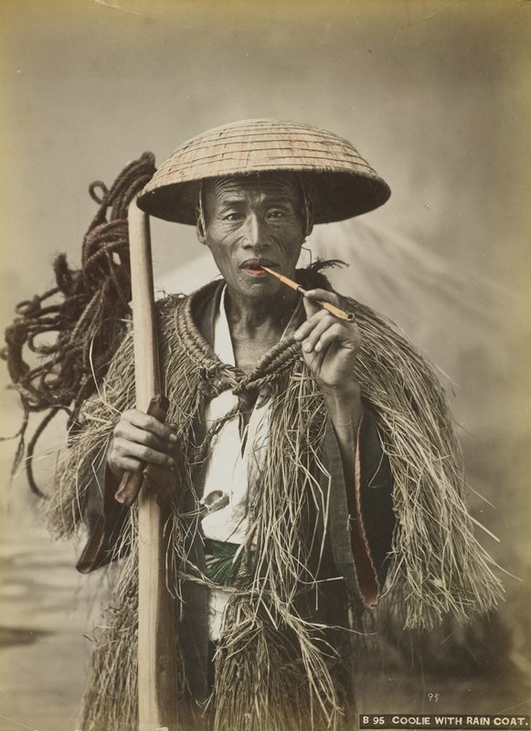 B95. Coolie with Rain Coat, 1890s