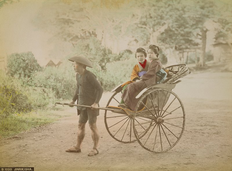 B1020. Jinrikisha, Attributed to Baron Raimund von Stillfried, 1890s
