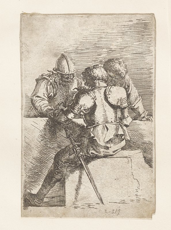 Three Soldiers in Conversation, Salvator Rosa, 1656–57