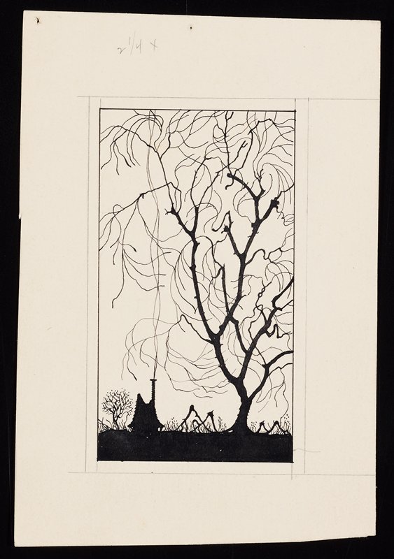 Untitled [cottage and very large tree], Richard Holzschuh, 20th century