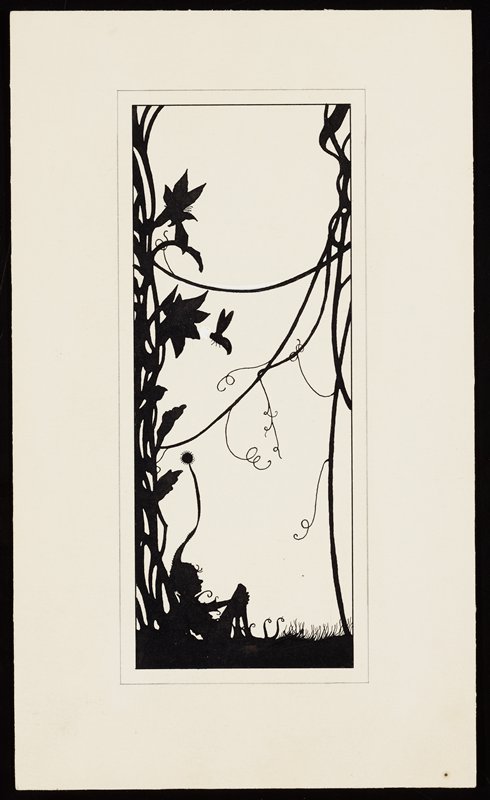 Untitled [silhouette of seated elf], Richard Holzschuh, 20th century