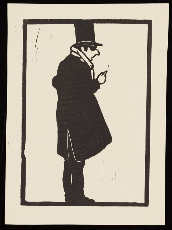 Untitled [portrait of man in profile, pointing], Richard Holzschuh, 20th century