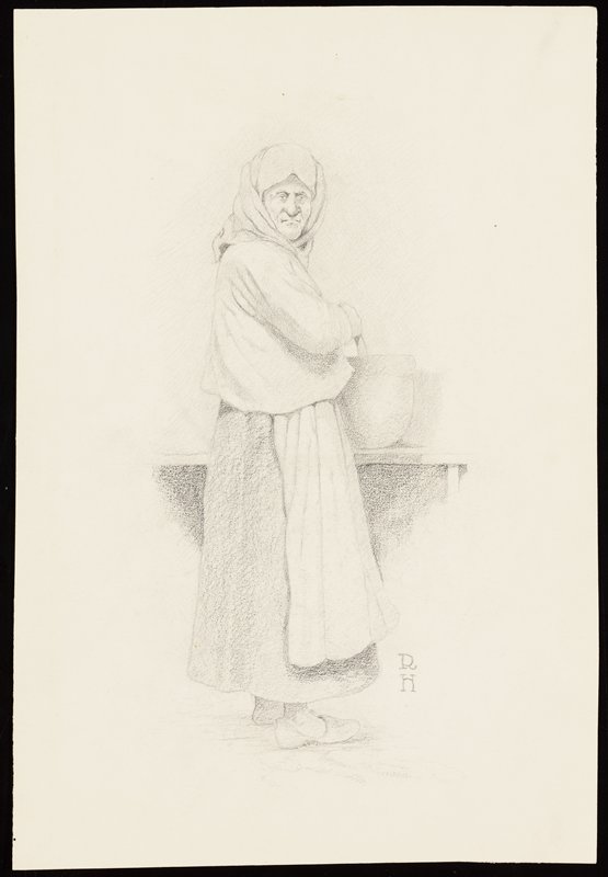 Untitled [old woman stirring], Richard Holzschuh, 20th century