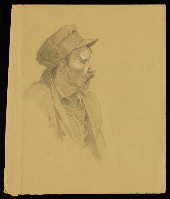 Untitled [portrait of bearded man wearing a cap], Richard Holzschuh, 20th century