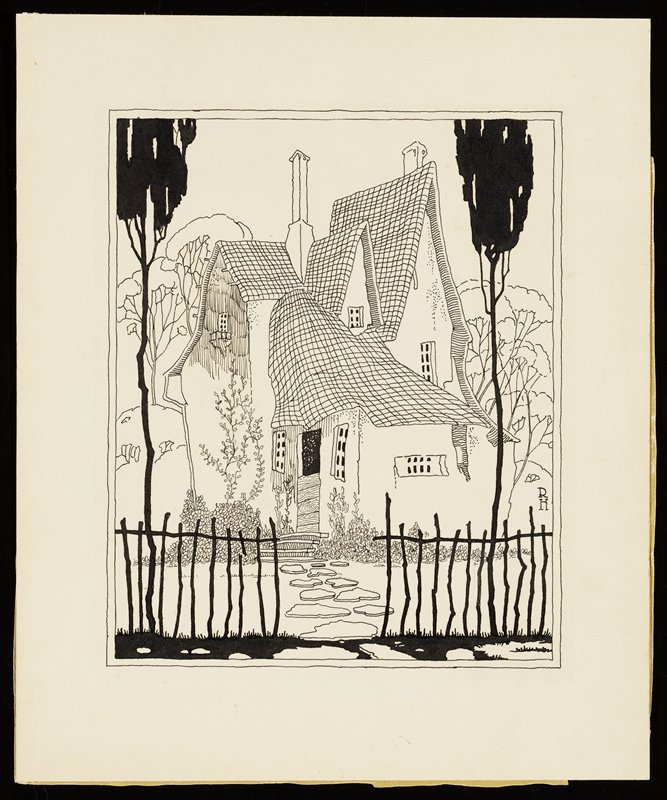 Untitled, recto and verso [cottage, recto; fragments of two landscapes, verso], Richard Holzschuh, 20th century