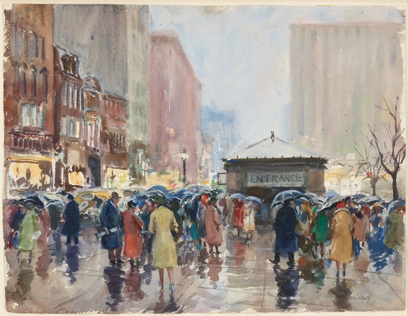 Rush Hour (Boston, Mass.), John Whorf, c. 1945