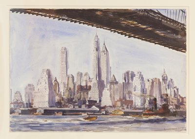 Dokumentasi “New York Skyline with Bridge”; Watercolor on paper. Minneapolis Institute of Art.