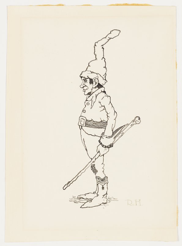 Untitled [elf with stick], Richard Holzschuh, 20th century