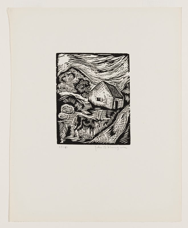 Untitled (Landscape with Goat and House), John B. Flannagan, c. 1930–34