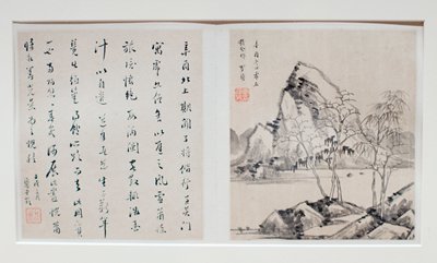 Two album leaves from a landscape album, Li Liufang, 1621