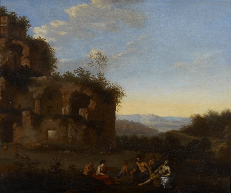 Italian Landscape with Figures, Johan van Haensbergen, 17th century
