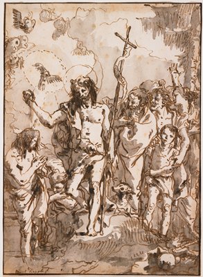 Dokumentasi “Baptism of Christ”; Pen and brown ink and gray wash. Minneapolis Institute of Art.