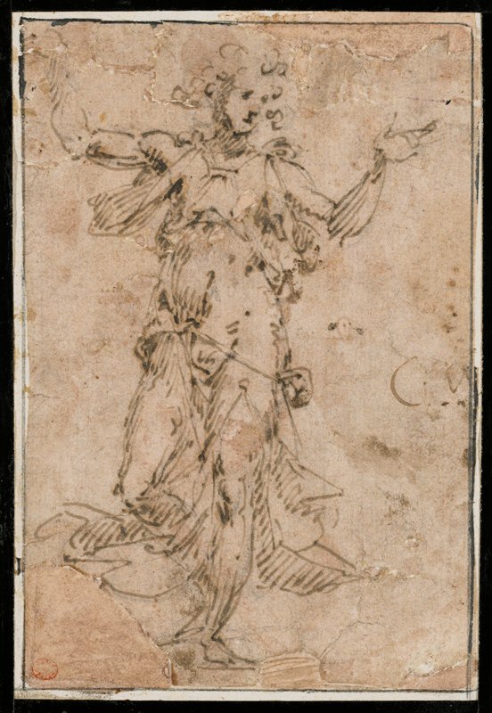 Standing Draped Figure, Attributed to Carlo Urbino, 16th century