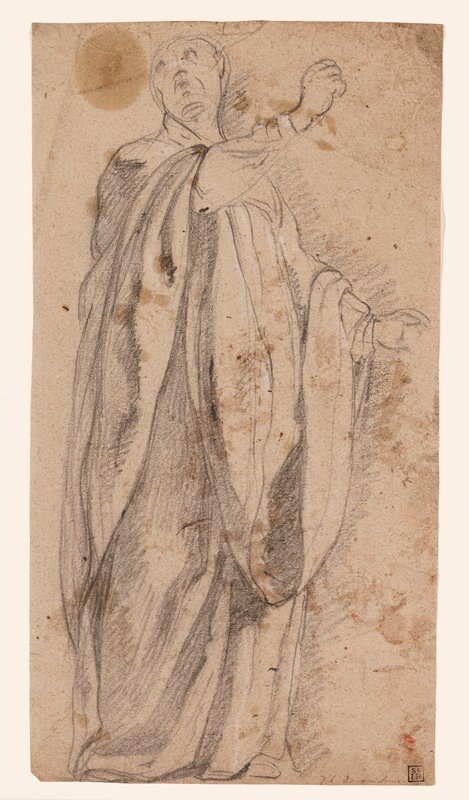 Study for the Drapery of a Standing Figure, Carlo Bonone, 16th-17th century