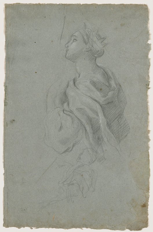 Study of a Crowned Woman Kneeling, Luigi Garzi, 17th-18th century