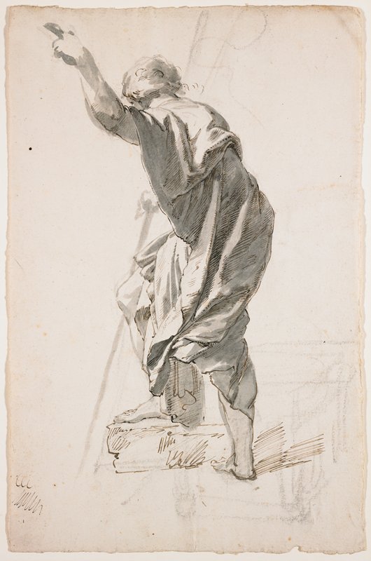 Standing Male Figure, Study for Saint John the Baptist Preaching, Pietro Fancelli, 18th-19th century