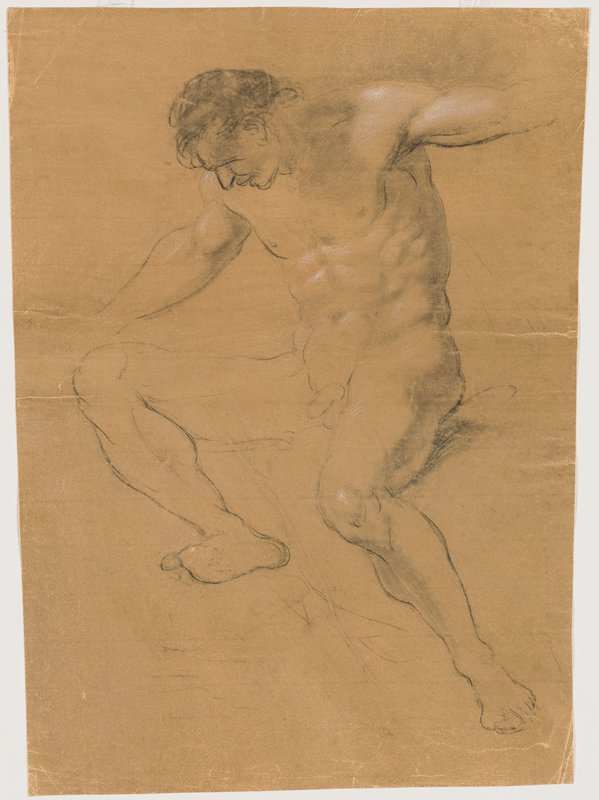 Seated Male Nude, Луиджи Сабателли, XIX век