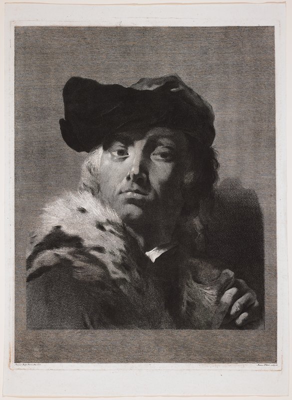 A Man with a Beret and a Fur Collar, Marco Alvise Pitteri, 1750s