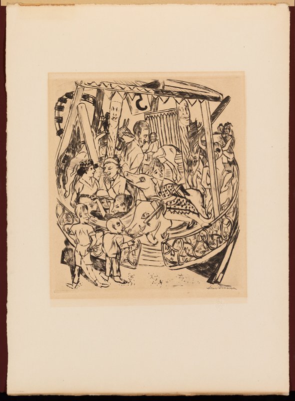 Das Karussell (Merry-Go-Round), plate 7 from Jahrmarkt, Макс Бекман, 1921 (издание 1922)
