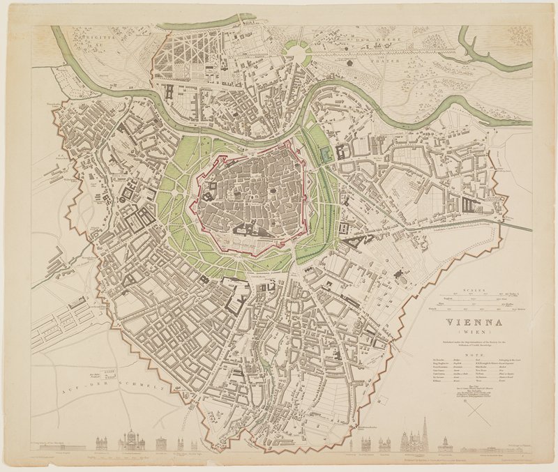 Map of Vienna, William Barnard Clarke, 1833