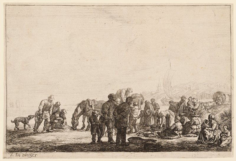 Fishermen, Simon de Vlieger, 17th century
