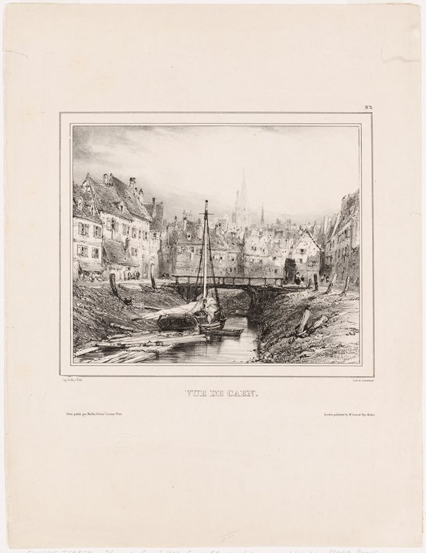 Vue de Caen, Eugène Isabey, 1832