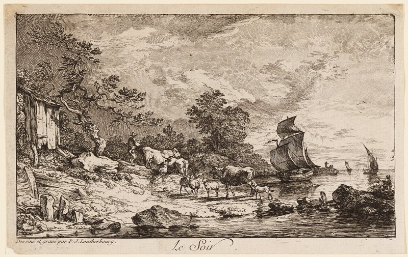 Le Soir, from Les Quatre Heures du Jour, Philippe Jacques de Loutherbourg II, 18th century